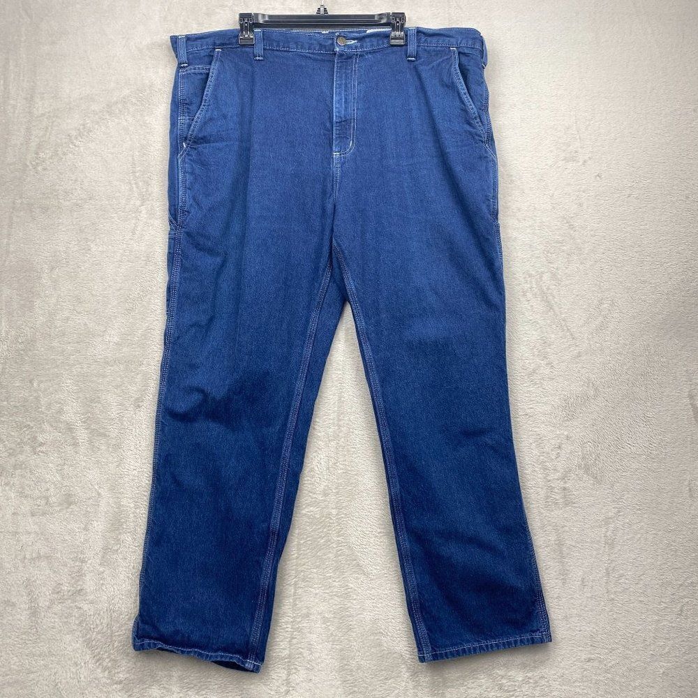 Carhartt Men's Dungaree Fit Medium Wash Carpenter Jeans Sz 42 x 30 Relaxed Fit